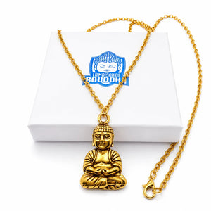 Collier de Bouddha Porte Bonheur Doré La Maison de Bouddha