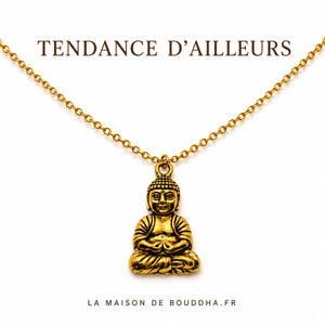 Collier de Bouddha Porte Bonheur Doré La Maison de Bouddha