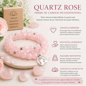 Mala 108 perles en quartz rose naturel – Fabrication française – Bouddha Mala Tibétain La Maison de Bouddha