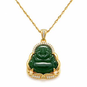 Pendentif Bouddha en Jade et Or La Maison de Bouddha