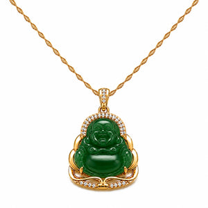 Pendentif Bouddha en Jade et Or La Maison de Bouddha