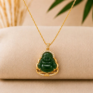 Pendentif Bouddha en Jade et Or La Maison de Bouddha