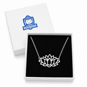Pendentif avec Fleur de Lotus Argenté Colliers La Maison de Bouddha