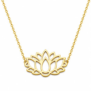 Pendentif avec Fleur de Lotus Doré Colliers La Maison de Bouddha