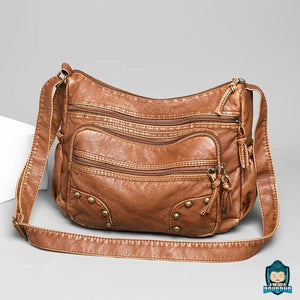 Sac Cuir Bandoulière pour Femme Marron Chamois