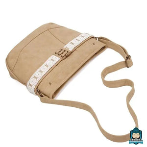 Sac-Ethnique-Boheme-Chic-Ruban-Dentelle-version-beige-ou-camel-bandoulière-réglable-cuir-PU-souple-effet-daim-La-Maison-de-Bouddha