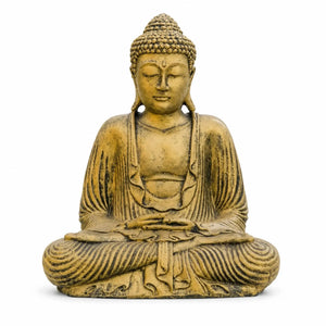 Statue Bouddha Assis Dorée en Béton – 42 cm La Maison de Bouddha