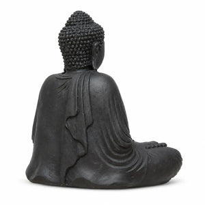 Statue Bouddha Assis Noire en Béton – 42 cm La Maison de Bouddha