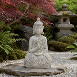 Statue Bouddha de Jardin en Oxyde de Magnésium – 43 cm La Maison de Bouddha