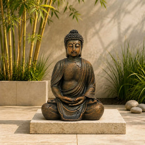 Statue Bouddha de Jardin en Résine – 38 cm La Maison de Bouddha