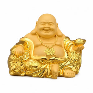 Statuette Bouddha Rieur Budai Dorée en Résine – 8 cm La Maison de Bouddha