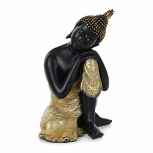 Statuette Bouddha Thaïlandais Penseur Noir et Or – 20 cm La Maison de Bouddha