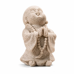 Statuette Enfant Moine Bouddhiste en Résine Effet Grès – 7 cm La Maison de Bouddha