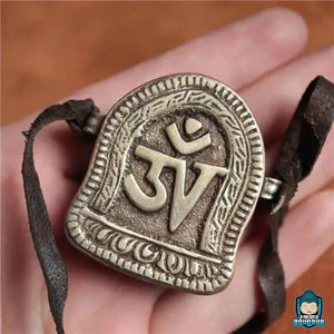 Reliquaire de Voyage Gao Bouddhiste en Bronze Om