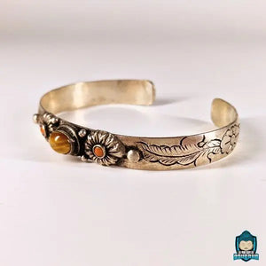 Bracelet Jonc Tibetain et Oeil de Tigre Naturelle