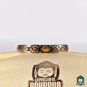 Bracelet Jonc Tibetain et Oeil de Tigre Naturelle