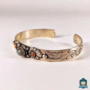 Bracelet Jonc Tibetain et Labradorite Naturelle