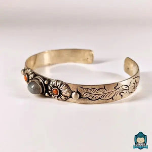 Bracelet Jonc Tibetain et Labradorite Naturelle