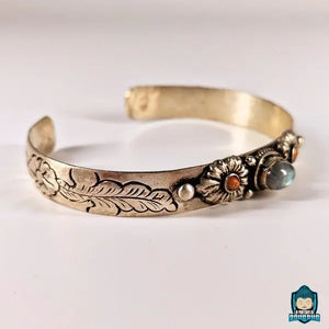 Bracelet Jonc Tibetain et Labradorite Naturelle