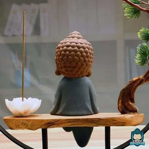 Bouddha-Bruleur-Dencens-Bulle-Paisible-en-ceramique-figurine-petit-Bouddha-kesa-bleu-Longueur-20-cm-largeur-9-cm-environ-hauteur-35-cm