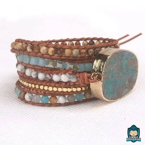 Bracelet-Bouddha-Boheme-en-perle-de-pierre-laniere-cuir-et-medaillon-nacre-vue-de-profil-La-Maison-de-Bouddha.