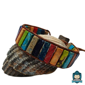 Bracelet-Bouddhiste-7-Chakra-pierres-de-jaspe-multicolore-et-sa-laniere-en-cuir-veritable-de-vachette-La-Maison-de-Bouddha