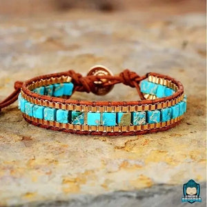 Bracelet Cuir et Turquoise  La Maison de Bouddha