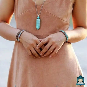 Bracelet Cuir et Turquoise  La Maison de Bouddha