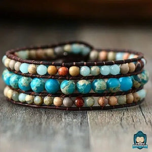 Bracelet-En-Jaspe-Multicolore-perle-pierre-synthetique-verte-rouge-multirang-laniere-cuir-veritable-vachette-La-Maison-de-Bouddha