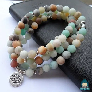 bracelet mala amazonite La Maison de Bouddha