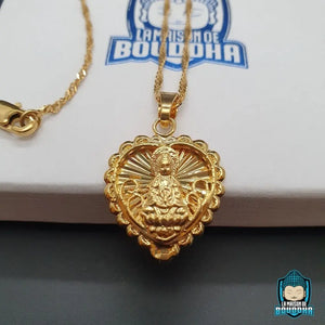 Collier en Forme de Coeur Bouddha Doré La Maison de Bouddha