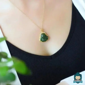 Pendentif Bouddha Jade et Or