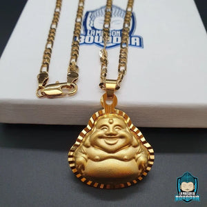 Pendentif Bouddha Rieur Doré  La Maison de Bouddha