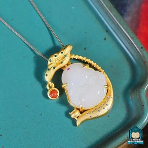 Pendentif Bouddha en Jade Blanc