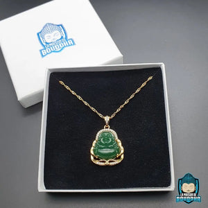 Pendentif Bouddha en Jade et Or La Maison de Bouddha