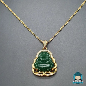 Pendentif Bouddha en Jade et Or La Maison de Bouddha