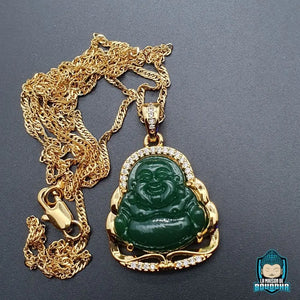 Pendentif Bouddha en Jade et Or La Maison de Bouddha