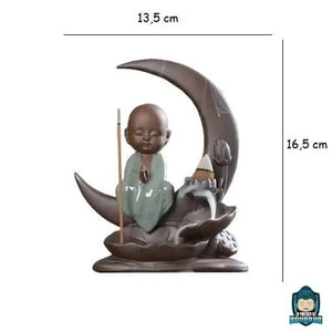Porte Encens Moine Bouddhiste Croissant de Lune La Maison de Bouddha