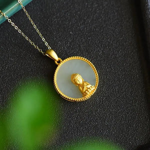 Collier Bouddha Jade Homme