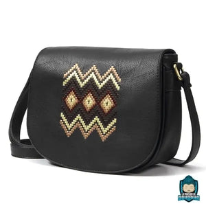 Sac Bandoulière Besace Cuir Marron Synthétique Motif Ethnique Sacs à main La Maison de Bouddha