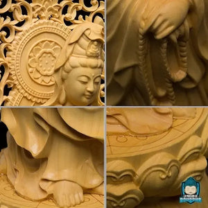 Statue Bodhisattva Guanyin En Buis Sculptures et statues La Maison de Bouddha
