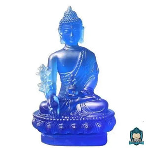Statue Bouddha Akshobhya Bleu En Résine  La Maison de Bouddha