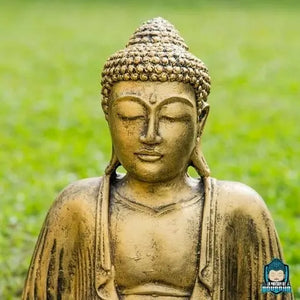 Statuette Bouddha Assis Résine Doré 42cm  La Maison de Bouddha