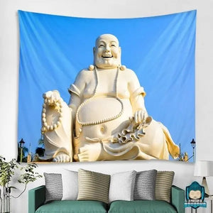 Tapisserie-Murale-Bouddha-Rieur-tenture-murale-en-polyester