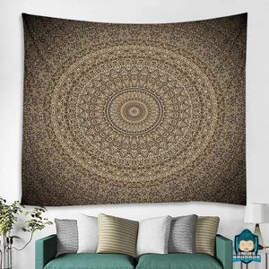 Tenture-Murale-Indienne-Mandala-en-polyester-couleur-marron-La-Maison-de-Bouddha