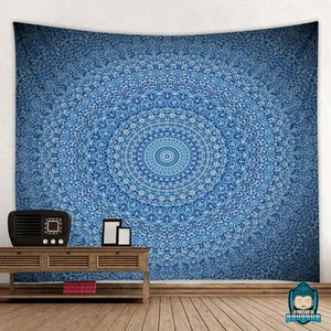 Tenture Murale Mandala Bleu