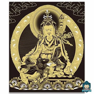 Thangka-Bouddhiste-maitre-Padmasambhava-tableau-bouddhiste-toile-coton-canva-peinture-sacree