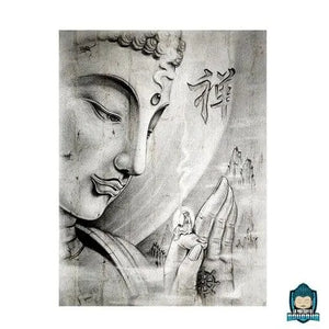 Toile Bouddha Noir et Blanc Rectangulaire La Maison de Bouddha