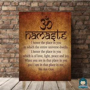 Toile-Citation-Bouddha-imprimee-Canvas-en-coton-Texte-sanskrit-traduit-en-anglais-bouddhisme