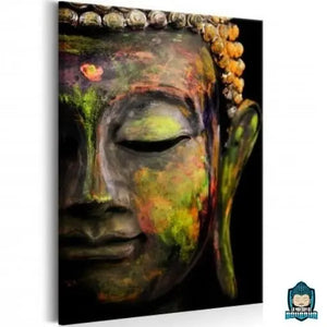 Toile Visage de Bouddha Peint La Maison de Bouddha